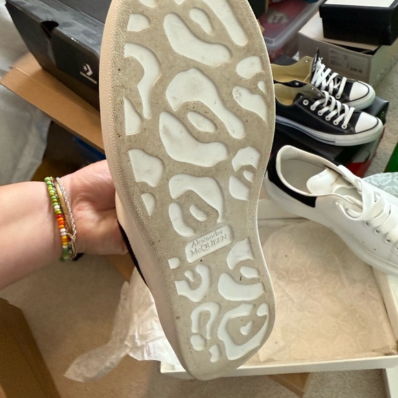 Alexander McQueen White and Black Sneakers - Picture 3 of 6
